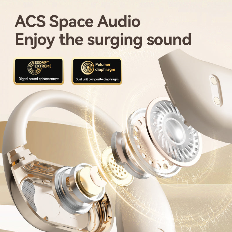 True Wireless Earbuds OWS Aluminum Alloy Waterproof Sports Over Earhooks Earphone Touch Control TWS Headphones OEM ODM