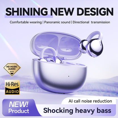 Ear Clip Sports Earphones Hi-Res Audio Lossless Sound Quality Wireless Earbuds with Spatial Stereo Sound and HD Voice Call