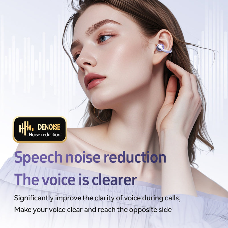 Ear Clip Sports Earphones Hi-Res Audio Lossless Sound Quality Wireless Earbuds with Spatial Stereo Sound and HD Voice Call